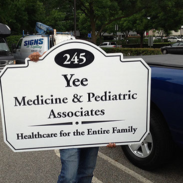 carved reverse bevel cut letters sign