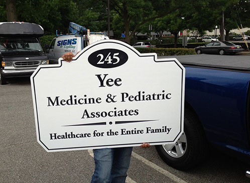 carved reverse bevel cut letters sign