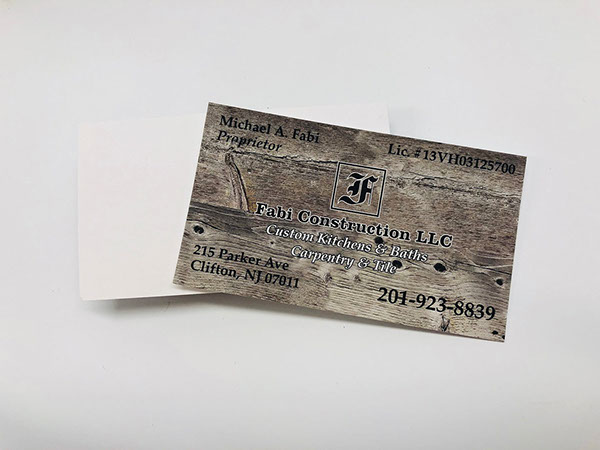 Business Card Matte paper and suede background