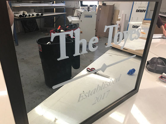 Cut Vinyl on a mirror