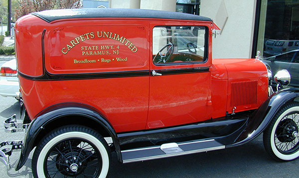 Vehicle Lettering Cut Vinyl sedan vehicle