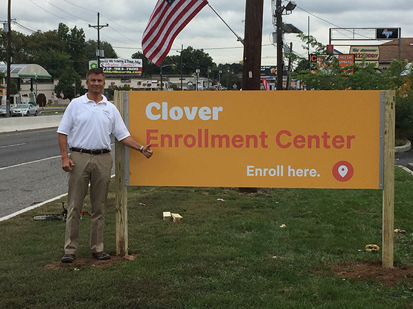 Digitally Wrap Sign Digitally printed vinyl wrap applied to panel sign