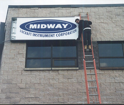 Cut Vinyl graphics light box installation