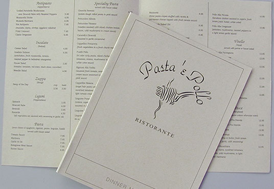 Custom menu design and print