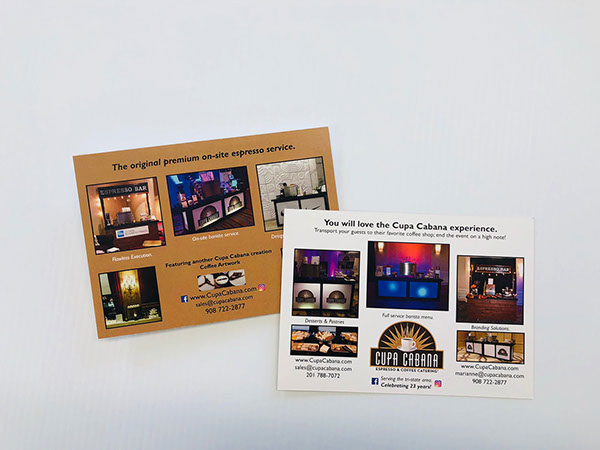 Post Card Design printed front and back