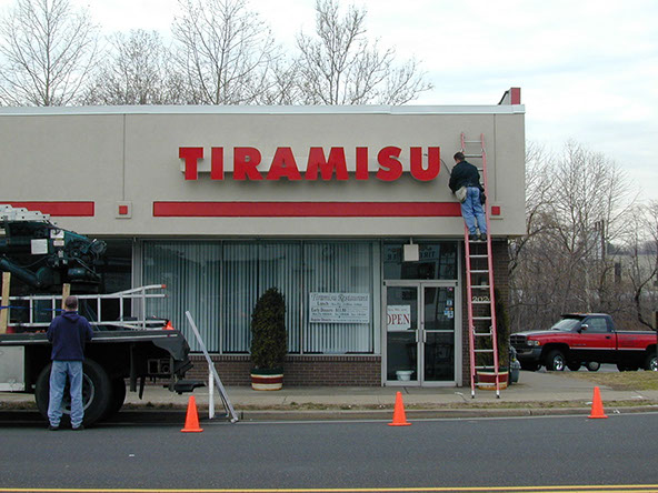 Channel letter Installation on an exterior wall