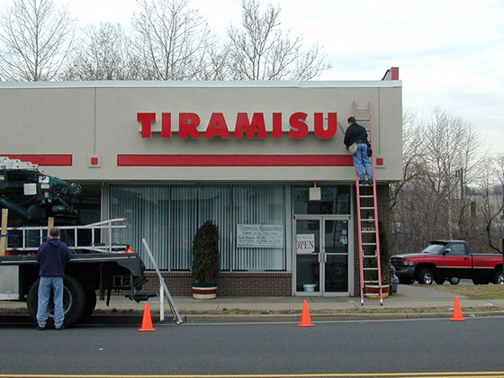 Channel letter Installation on an exterior wall