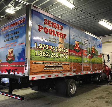 Digital Printed and die cut vinyl on a truck